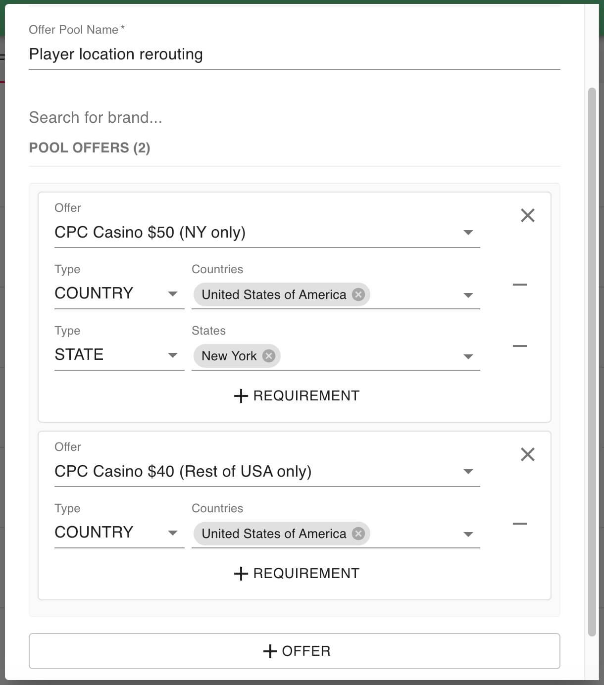 Offer Pool Form