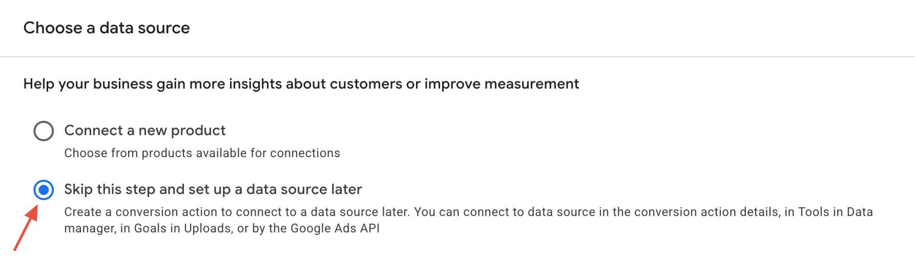 Google Data Source Selection Google Data Source Selection